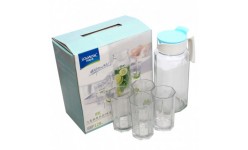 Carafă si cani din sticlă, set 5buc. BH-90121 BRUDERHAUS