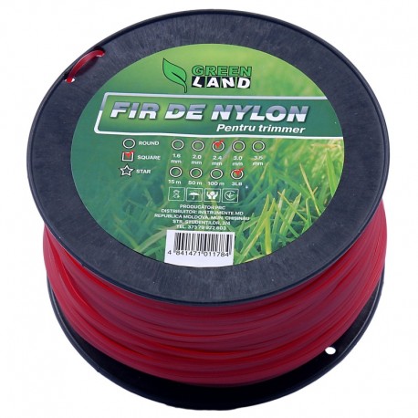 Fir de nylon pentru trimer GL-2.4x3LB patrat GreenLand